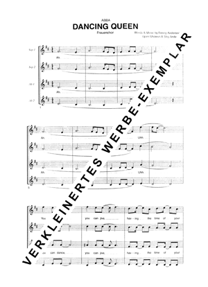 Dancing Queen für gemischten Chor ✓ Der bekannte Hit von Abba mit englischem Text ♬ Singpartitur: 2,05 € | Klavierpartitur: 6,40 € Chornoten: Dancing Queen