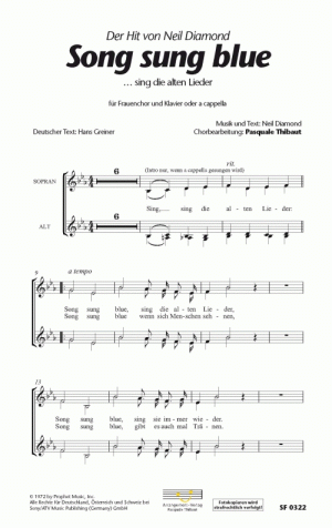 Chornoten: Song sung blue (...sing die alten Lieder) für Frauenchor