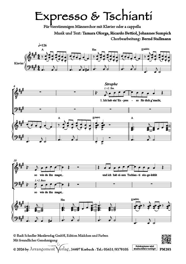 Chornoten: Expresso & Tschianti (dreistimmig)