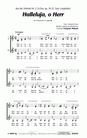 Chornoten für Frauenchor: Halleluja, o Herr  