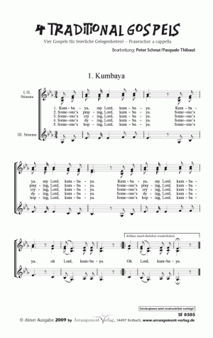 Chornoten für Frauenchor: 4 traditional Gospels 
