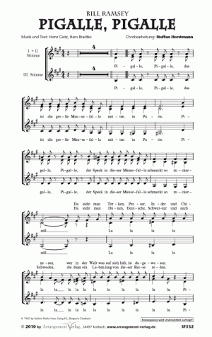 Chornoten für Frauenchor: Pigalle, Pigalle 