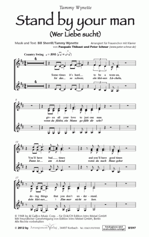 Chornoten für Frauenchor: Stand by your man (Wer Liebe sucht)