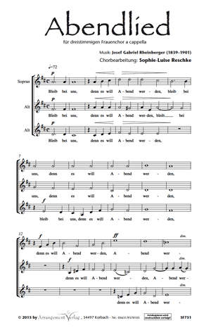 Chornoten für Frauenchor: Abendlied 
