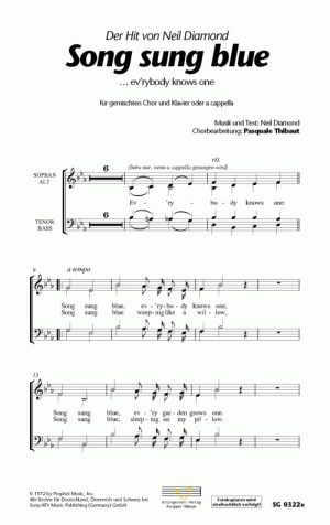 Chornoten für gemischten Chor: Song sung blue (… ev’rybody knows one) 