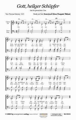 Chornoten für gemischten Chor: Gott, heilger Schöpfer 