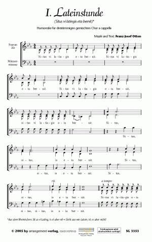 Chornoten für gemischten Chor: Lateinstunde 