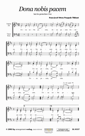 Chornoten für gemischten Chor: Dona nobis pacem 