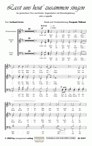 Chornoten für gemischten Chor: Lasst uns heut zusammen singen 