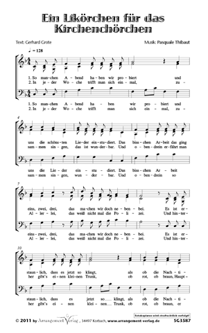 Chornoten: Ein Likörchen für das Kirchenchörchen (dreistimmig)