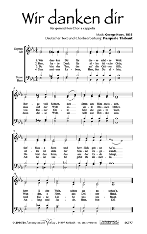 Chornoten für gemischten Chor: Wir danken dir 
