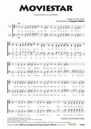 Chornoten für gemischten Chor: MOVIESTAR 