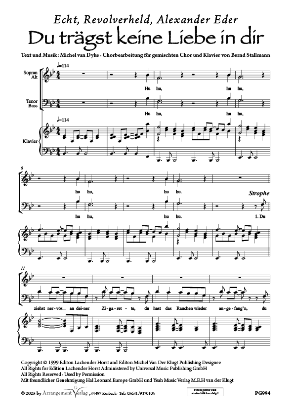 Chornoten: Du trägst keine Liebe in dir (Echt)