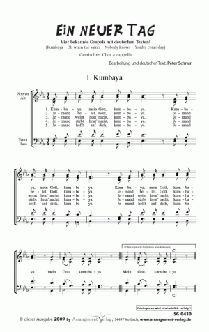 Chornoten für gemischten Chor: Ein neuer Tag 