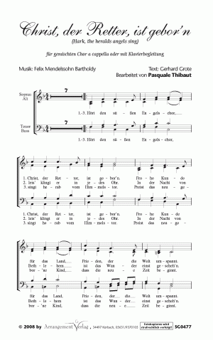 Chornoten für gemischten Chor: Christ, der Retter, ist geborn 