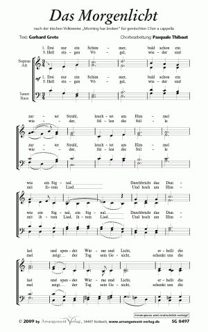 Chornoten für gemischten Chor: Das Morgenlicht 