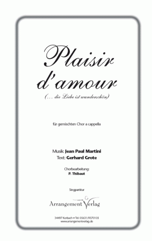 Chornoten: Plaisir d’amour (vierstimmig)