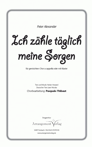 Chornoten für gemischten Chor: Ich zähle täglich meine Sorgen 