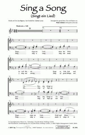 Chornoten: Sing a Song  (vierstimmig)