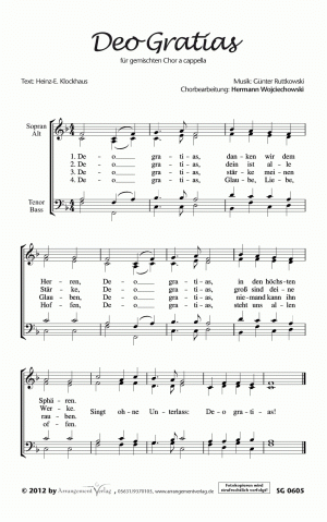 Chornoten für gemischten Chor: Deo Gratias 