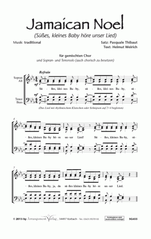 Chornoten für gemischten Chor: Jamaican Noel 