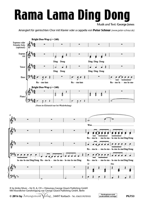 Chornoten für gemischten Chor: Rama Lama Ding Dong 