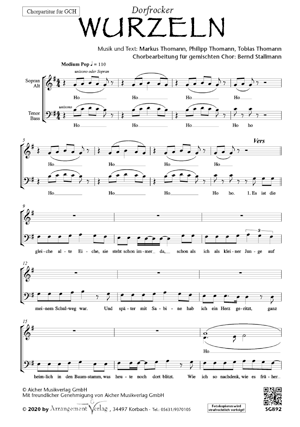 Chornoten für gemischten Chor: Wurzeln 