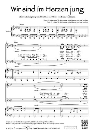 Chornoten für gemischten Chor: Wir sind im Herzen jung