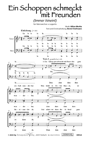 Chornoten für gemischten Chor: Ein Schoppen schmeckt mit Freunden