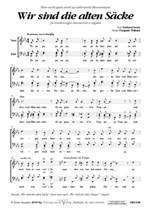 Chornoten für Männerchor: Wir sind die alten Säcke 