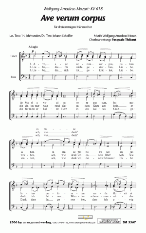 Chornoten für Männerchor: Ave verum corpus 