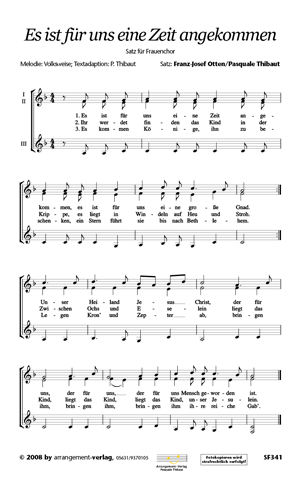 Chornoten für Männerchor: Es ist für uns eine Zeit angekommen 