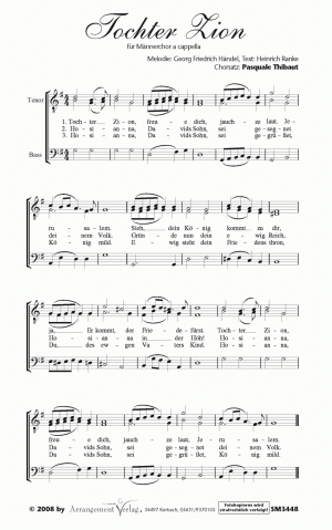 Chornoten für Männerchor: Tochter Zion, freue dich 