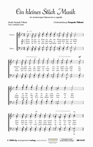 Chornoten für Männerchor: Ein kleines Stück Musik 