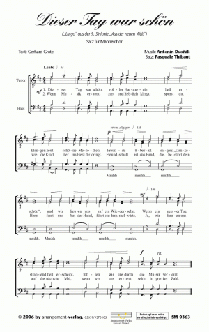 Chornoten für Männerchor: Dieser Tag war schön 