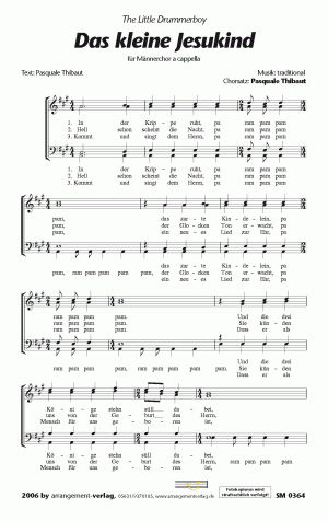 Chornoten für Männerchor: Das kleine Jesukind 