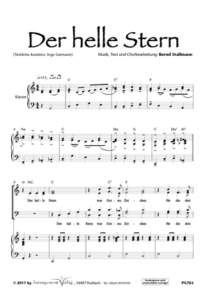 Chornoten Der Helle Stern Dreistimmig Fur Mannerchor