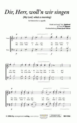 Chornoten für Männerchor: Dir, Herr, woll’n wir singen 