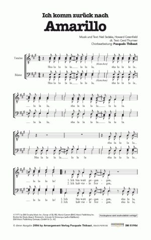 Chornoten für Männerchor: Amarillo (deutsch)