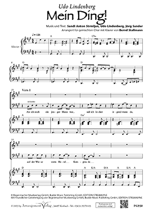 Chornoten für Männerchor: Mein Ding