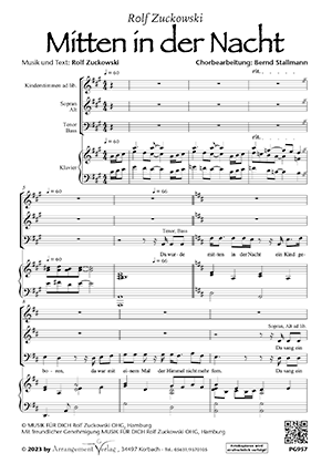 Chornoten für Männerchor: Mitten in der Nacht (dreistimmig)