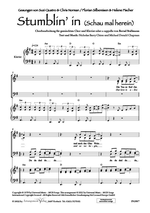 Chornoten: Stumblin’ in (Schau mal herein)