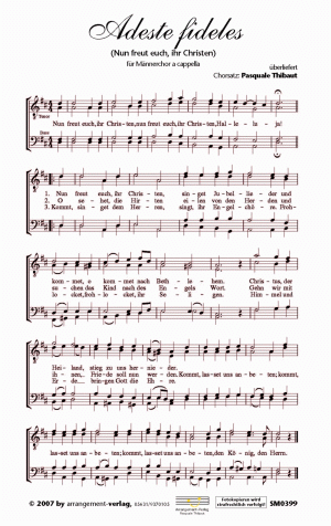 Chornoten für Männerchor: Adeste fideles 
