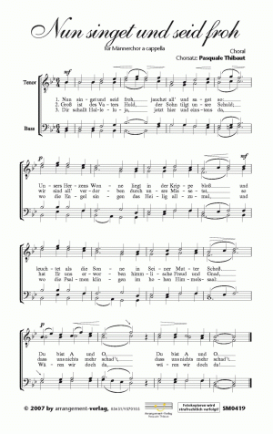 Chornoten für Männerchor: Nun singet und seid froh 