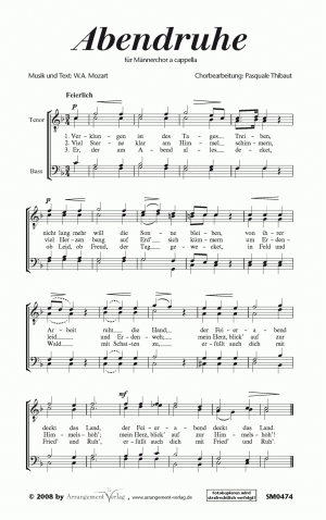 Chornoten für Männerchor: Abendruhe 