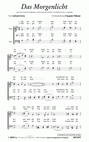 Chornoten für Männerchor: Das Morgenlicht 