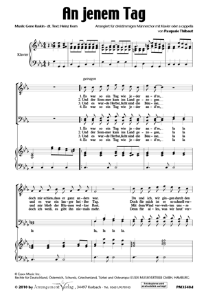 Chornoten für Männerchor: An jenem Tag / Those Were The Days 