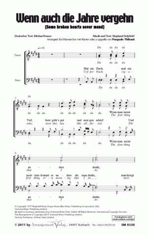 Some broken hearts never mend für Männerchor ✓ a cappella oder mit Klavierbegleitung ♬ Singpartitur: 2,20 € | Klavierpartitur: 6,50 € Chornoten: Some broken hearts never mend