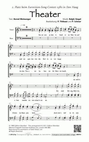 Chornoten für Männerchor: Theater 