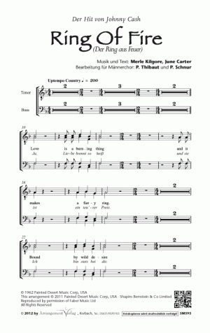 Chornoten für Männerchor: Ring Of Fire 